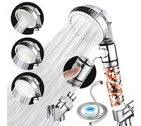 Vacto High Pressure Handheld Shower Head with Filter, Shower Head Kits with Hose and Bracket, Hard Water Softener Water Purifying Filtered Showerheads with Filter Beads - Helps Dry Skin and Hair Loss