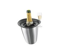 Vacu Vin Champagnekoeler - RVS - Actieve Flessenkoeler met Uitneembare Koelmouw - Houdt Champagne Urenlang Koud - Herbruikbaar, Stijlvol & Zonder IJs - Voor Tafel & Feest, Silver