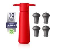Vacu Vin Original Saver Wine Bottle Stopper - With 4 Vacuum Stoppers - Preserver Wine Stopper with Pump for Red or White Wine - Wine Accessories to Keep Wine Fresh - Airtight Seal Stoppers - Red