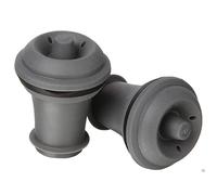 Vacu Vin Round Porcelain Bottle Sealers Pack of 2, Black & Grey