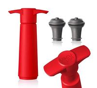 Vacu Vin The Original Wine Saver with 2 Vacuum Stoppers, Red (Red), Standard (09816606)