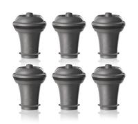 Vacu Vin Wine Saver Vacuum Stoppers - Set of 6 - Gray - for Wine Bottles - Keep Wine Fresh for Up to a Week with Airtight Seal - Compatible with Vacu Vin Wine Saver Pump