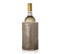Vacu Vin Wine Cooler Sleeve - Platinum - Flexible Wine Bottle Chiller - Reusable Ice Sleeve - Metallic Wine Accessory - Fits 750ml Bottles - Fast, Elegant Cooling for Any Occasion