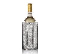 Vacu Vin Active Cooler Wine Chiller - Reusable, Flexible Wine Bottle Cooler - Silver - Wine Cooler Sleeve for Standard Size Bottles - Insulated Wine Bottle Chiller to Keep Wine Cold and Refreshing