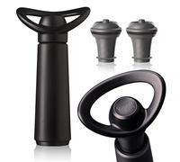 Vacu Vin Wine Saver Concerto - Black - 1 Pump 2 Stoppers - Wine Stoppers for Bottles with Vacuum Pump and Pourer - Reusable - Made in The Netherlands