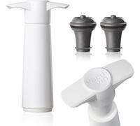 Vacu Vin Wine Saver Gift Set - White | 1 x Vacuum Pump + 2 x Vacuum Wine Stopper