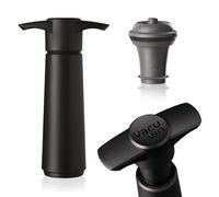 Vacu Vin Wine Saver Original Black with 1 Vacuum Bottle Stoppers - Black Wine Preserver Pump for red and White Wine - Manual Air Remover System - Airtight Seal - Keep Wine Fresh Longer