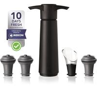 Vacu Vin Wine Saver Original Wine Pump 1 Wine Server/Pourer 3 Stoppers Black