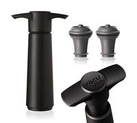 Vacu Vin Wine Saver Pump Black with Vacuum Wine Stopper - Keep Your Wine Fresh for up to 10 Days - 1 Pump 2 Stoppers - Reusable - Made in The Netherlands