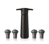 Vacu Vin Wine Saver Original with 4 Vacuum Stoppers - Black Wine Preserver Pump for Bottles - Airtight Seal Keeps Wine Fresh - Manual Air Remover - Reusable Bottle Stoppers Included
