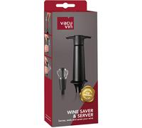 Vacu Vin Wine Saver Pump with 1 X Vacuum Bottle Saver and Server Stopper Black