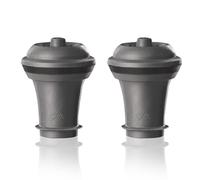 Vacu Vin Wine Saver Vacuum Stoppers - Set of 2 - Gray - Airtight Seal for Opened Bottles to Preserve Freshness Up to 10 Days - Food Grade Rubber - Easy to Use