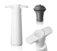 Vacu Vin Wine Saver Pump White with Vacuum Wine Stopper - Keep Your Wine Fresh for up to 10 Days - 1 Pump 1 Stopper - Reusable - Made in The Netherlands
