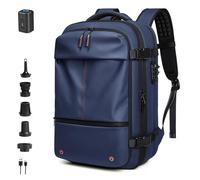 Vacuum Backpack, 60L Expandable Vacuum Compression Bag With Vacuum Pump, Waterproof Backpack, Space-Saving Bags For Travel And Camping(Blue,Air Pump)