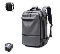 Vacuum Backpack, 60L Expandable Vacuum Compression Bag With Vacuum Pump, Waterproof Backpack, Space-Saving Bags For Travel And Camping(Gray,Manual Press)