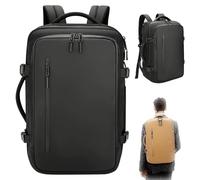Vacuum Backpack Travel Bag, 60L Expandable with Vacuum Compression Backpack, Separation of Dry and Wet Liquid, 180° Opening, BagsWaterproof and Anti-Theft Expandable Large (black)