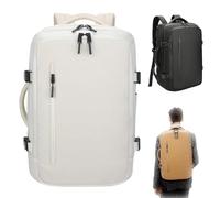 Vacuum Backpack Travel Bag, 60L Expandable with Vacuum Compression Backpack, Separation of Dry and Wet Liquid, 180° Opening, BagsWaterproof and Anti-Theft Expandable Large (white)