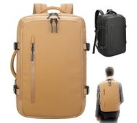 Vacuum Backpack Travel Bag, 60L Expandable with Vacuum Compression Backpack, Separation of Dry and Wet Liquid, 180° Opening, BagsWaterproof and Anti-Theft Expandable Large (brown)