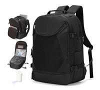 Vacuum Backpack Travel with Pump, Expandable Travel Backpack with Vacuum System, Vacuum Compression Bags Personal Item Carry On Suitcase Luggage Flight Approved Backpacks for Women Men,Black