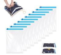 Vacuum Bags for Travel - 10PCS Hand-Roll Compression Storage Bags, 40x60cm, Durable and Reusable, Space-Saving, No Pump Required, Ideal for Clothes, Blankets, and Travel Storage