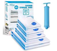 Vacuum Bags Pack of 8, 2 Jumbo 100 x 80 cm, 2 Large 80 x 60 cm, 2 Medium 80 x 60 cm, 2 Small 60 x 40 cm Storage Bags, Travel Vacuum Reusable Clothes Bags for Clothes, Duvets, Bed Linen, Pillows
