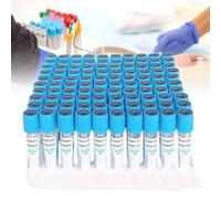 Vacuum Blood Collection Coagulation Tubes with No Additive PET Material for Venous Blood Centrifuge Use and Vacutainer Tube Set Compatibility,Blue-10ml