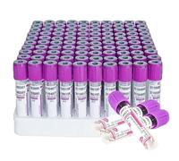 Vacuum Blood Collection Tube 100PCS - EDTA K2 Glass Anticoagulation Tubes with Screw Cap for Laboratory, 2ml/5ml/10ml
