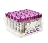 Vacuum Blood Collection Tubes, 100 Pcs 6mL EDTA Centrifuge Tubes Glass Blood Tubes Vacutainer Tubes Laboratory Tubes with Purple Top, 13 X 100mm