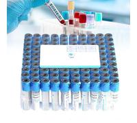Vacuum Blood Collection Tubes 100pcs, 10ml Blue Top for Blood Sample Collection and Centrifuge Testing, Vacutainer-Type Lab Use