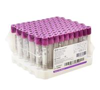Vacuum Blood Collection Tubes, 6mL EDTA Centrifuge Tubes, 100 Pcs, Plastic Blood Tubes with Purple Top, for Laboratory Use