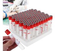 Vacuum Blood Collection Tubes, Disposable Pet Plastic with Screw Cap, 100 Count, Ideal for Laboratory Use, 3ml/5ml/10ml Sizes Included