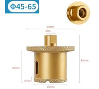 Vacuum Brazed Diamond Core Drill Bits for Marble, Granite, Ceramic & Tile - 40-60/45-65/50-70mm Triangular Shank Hole Openers, 64-72mm Total Length, 1pc