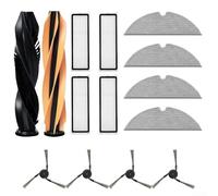 Vacuum Cleaner Accessory Set Replacement Parts for Dreame D20 Pro, D20 Pro Plus, RLD43SA, RLD43SD, Double Roller Brush, 4 Side Brushes, 4 Filters, 4 Wipes, for Floor Cleaning
