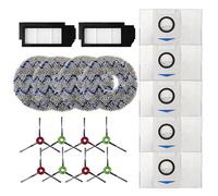 Vacuum Cleaner Floor Care Replacement Parts Kit Compatible With ECOVACS DEEBOT X1 Omni / X1TURBO / X1 Plus Robot Vacuum Cleaner, 5 Dust Bags, 4 Mop Cloth Pads, 2 Hepa Filters, 8 Side Brushes(19pcs)…