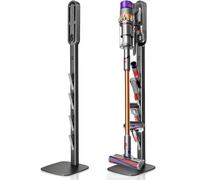 Vacuum Cleaner Holder Stand - Wall Mount or Floor Standing Storage Organizer for Vacuum Attachments, Brushes, Cords - Durable Steel & Plastic Design
