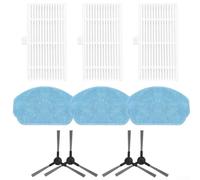 Vacuum Cleaner Parts Kit with Side Brushes, Filters and Mop Cloths Compatible for WIFIVCB01 for Nedis Models for Enhanced Floor Cleaning and Dust Filtration