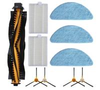 Vacuum Cleaner Replacement Kit For BObsweep PetHair For SLAM,Includes Main Brush Side Brushes HEPA Filters And Mop Rags For Robot Vacuum(A)