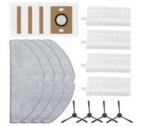 Vacuum Cleaner Replacement Kit, With Mop Cloth Filter Dust Bag Side Brush For ILIFE A30 Pro Self Emptying For Robot Vacuum Cleaner(A)