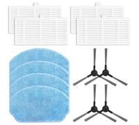 Vacuum Cleaner Replacement Parts Kit Compatible with For Nedis WIFIVCB01 WIFIVCR001CBK Mop Cloths Side Brushes Cleaning Accessories(A)