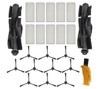 Vacuum Cleaner Replacement Parts Kit, Compatible with for tapo RV30 Max Plus, RV30 Max, RVV20 Max Plus, RV20 Max, RV10 Plus and RV10 Robot, Includes 2 Main Brushes, 10 Filters and 10 Side Brushes