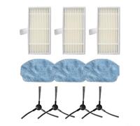Vacuum Cleaner Replacement Parts Kit for Nedis WIFIVCB01 - Side Brush, Fine Dust Filter & Mop Cloth for Carpet and Hard Floor Cleaning