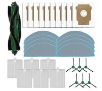 Vacuum Cleaner Replacement Set Main Brush Side Brush Filters Mop Cloth Dust Bag For Roomba 105 For Combo Robot AutoEmpty Dock For Effective Dirt Collection(B)