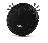 Vacuum Cleaner, Slim Low-Profile Automatic Floor Hoover with Dual Side Brushes, Strong Suction, Quiet Operation, Anti-Collision Sensors, One-Touch Auto Clean, for Hard Floors Low-Pile Ca (Black)