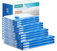 Vacuum Compression Storage Bags for Clothes - 12 Pack Reusable Space Saver Bags for travel (3*L + 3*M + 3*S + 3*XS)