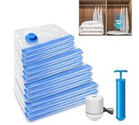 Vacuum Compression Storage Bags for Clothes - 12 Pack Reusable Space Saver Bags with Electric Air Pump & Hand Pump forTravel, Space Saver Sealer Bags (3 Jumbo + 3 Large + 3 Medium + 3 Small)