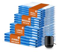 Vacuum Compression Storage Bags for Clothes - 15 Pack Reusable Space Saver Bags with Wired Electric Air Pump for travel (3J + 4L+ 4M + 4S)