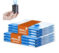 Vacuum Compression Storage Bags for Clothes - 6 Pack Reusable Space Saver Bags with Wireless Electric Air Pump for travel (3M + 3S)