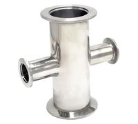 Vacuum Cross Flange Tube 4-Way Joint,KF16 to KF50