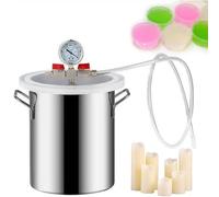 Vacuum Degassing Chamber Kit, Large Diameter 304 Stainless Steel for Epoxy, Plaster, Silicone Degassing - 6L Capacity