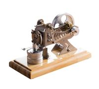 Vacuum Engine Model Kit DIY Assembly Motor 15x7cm Metal Wood Base | Clearly demonstrates valve and for piston movement to support in-depth understanding of combustion engine principles.